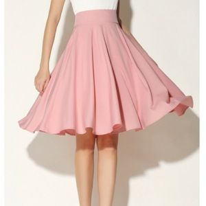Women's Solid Flared High Waist Skater skirt